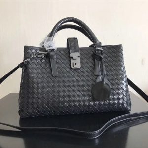 Bottega Veneta Roma small intrecciato leather tote Black